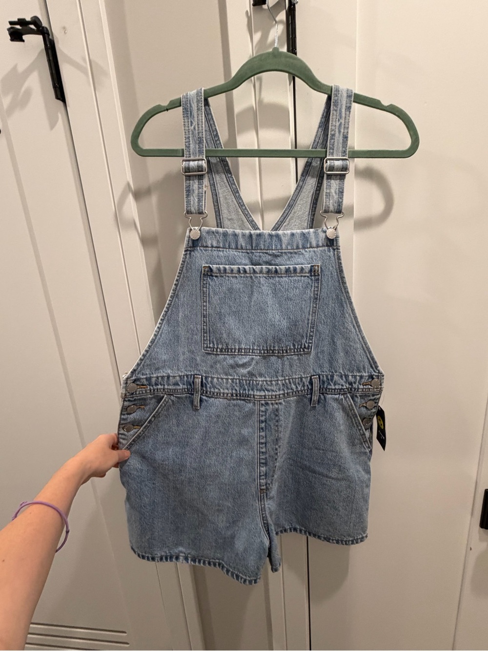 Denim Short Overalls - Light Blue